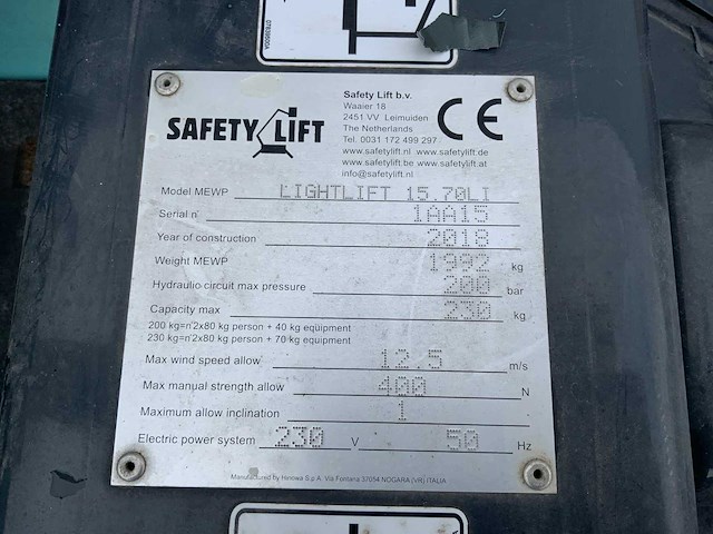 2018 hinowa lightlift 15.70li performance iiis spinhoogwerker - afbeelding 20 van  30