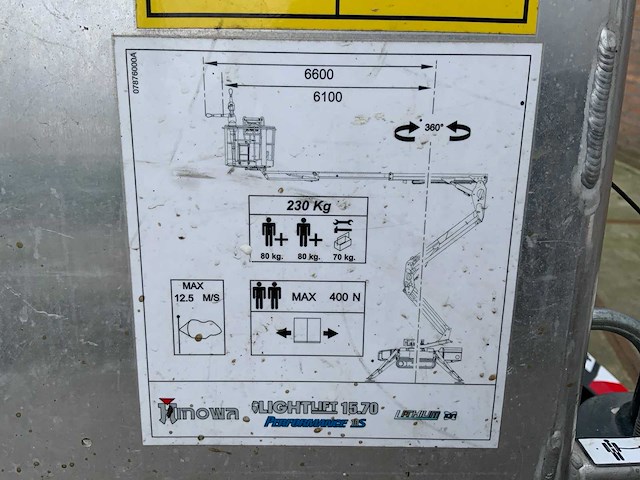2018 hinowa lightlift 15.70li performance iiis spinhoogwerker - afbeelding 21 van  30