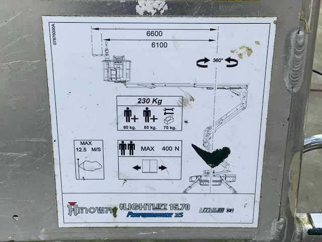 2018 hinowa lightlift 15.70li performance iiis spinhoogwerker - afbeelding 19 van  28