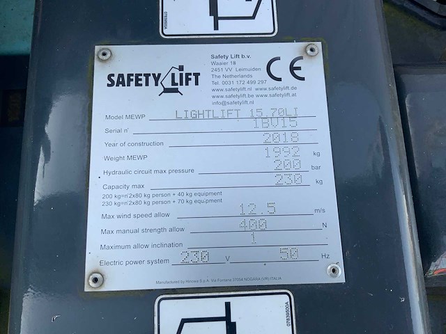 2018 hinowa lightlift 15.70li performance iiis spinhoogwerker - afbeelding 20 van  28