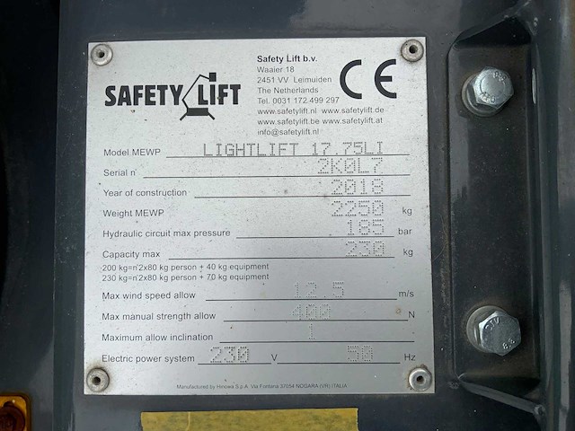 2018 hinowa lightlift 17:75li performance iiis spinhoogwerker - afbeelding 14 van  24