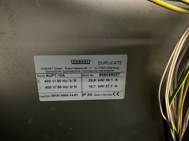 2018 hobart premax aupt-10a vaatwasmachine met aan en afvoertafel - afbeelding 8 van  16