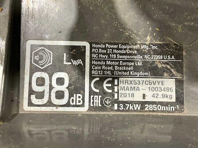 2018 honda hrx537 grasmaaier - afbeelding 6 van  14