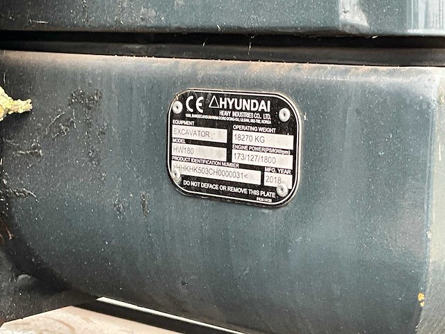 2018 hyundai hw180 op- en overslagkraan - afbeelding 17 van  36