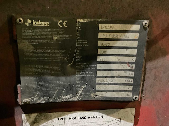 2018 indapp ihka 3650-v hijsmast voor heftruck - afbeelding 6 van  7