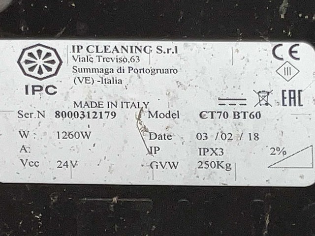 2018 ip cleaning ct70 bt60 schrob- zuigmachine - afbeelding 6 van  14