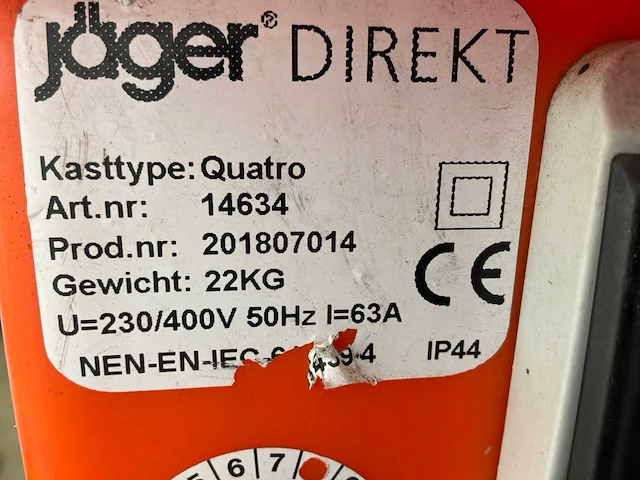 2018 jäger direkt quatro 63a cee verdeelkast 63a cee (16-6/, 16-4/400v - afbeelding 6 van  7