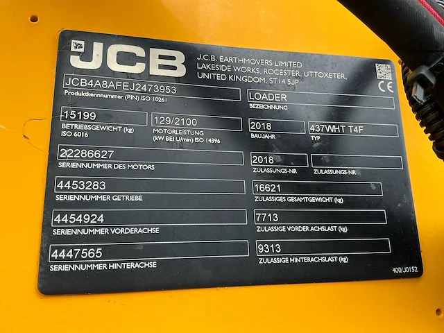 2018 jcb 437wht shovel - afbeelding 41 van  46