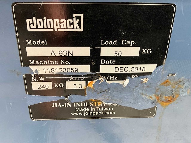 2018 joinpack a-93n automatische omsnoeringsmachine - afbeelding 5 van  6