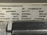 2018 jungheinrich erd 220 2000kg meerij stapelaar - afbeelding 3 van  11
