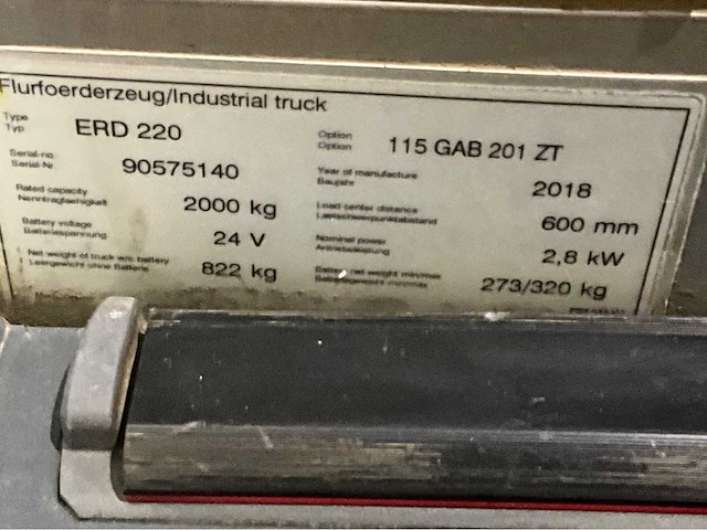 2018 jungheinrich erd 220 2000kg meerij stapelaar - afbeelding 5 van  13