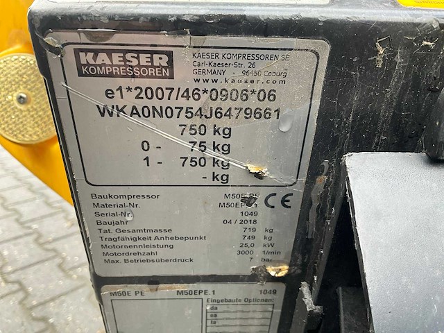 2018 kaeser m50e (sigma e-power) mobiele elektronische compressor op aanhanger - afbeelding 11 van  17