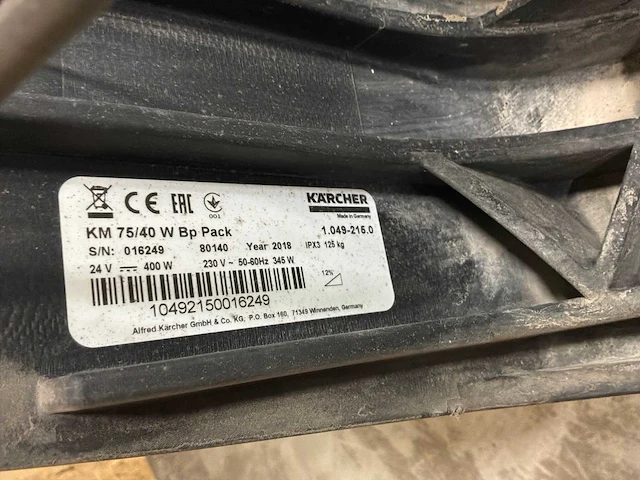 2018 kärcher km 75/40 bp pack veegmachine - afbeelding 14 van  25