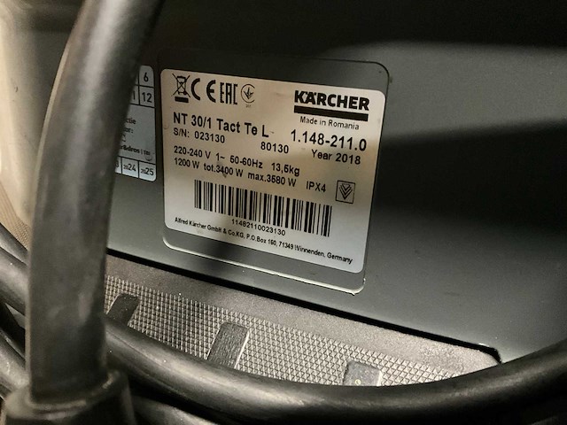 2018 karcher nt 30/1 tact te l industriële stofzuiger - afbeelding 4 van  5