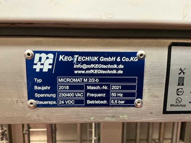 2018 keg-technik micromat m 2/2-b fusten vul- en reinigingsmachine - afbeelding 3 van  11