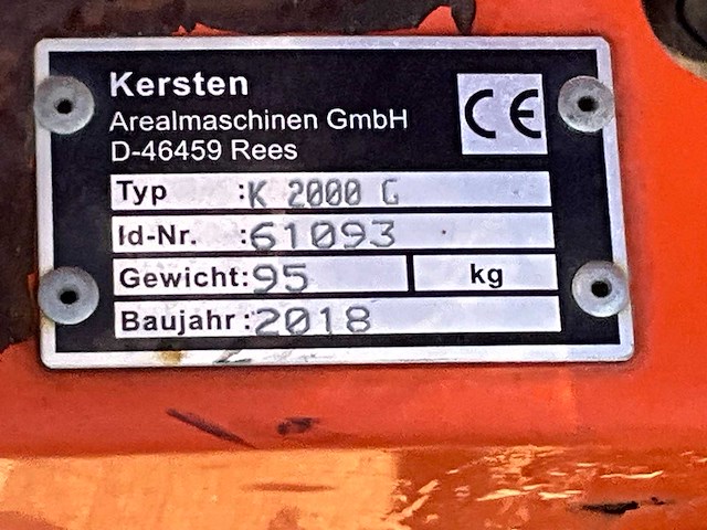 2018 kersten k 2000 g / efkm10037 zelfrijdende veegmachine - afbeelding 7 van  15