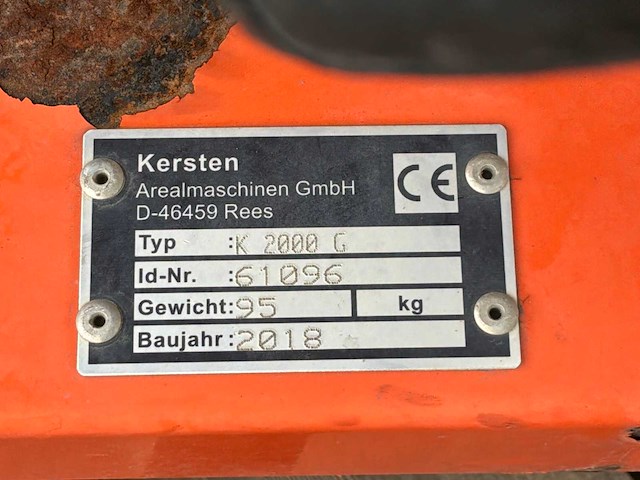 2018 kersten k 2000 g / efkm10037 zelfrijdende veegmachine - afbeelding 7 van  15