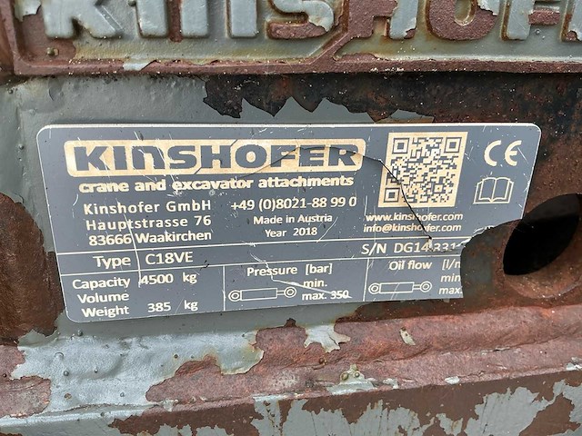 2018 kinshoffer c18ve grijper - afbeelding 11 van  19
