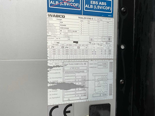 2018 kögel sn24 schuifzeil oplegger ov-91-bb - afbeelding 21 van  28