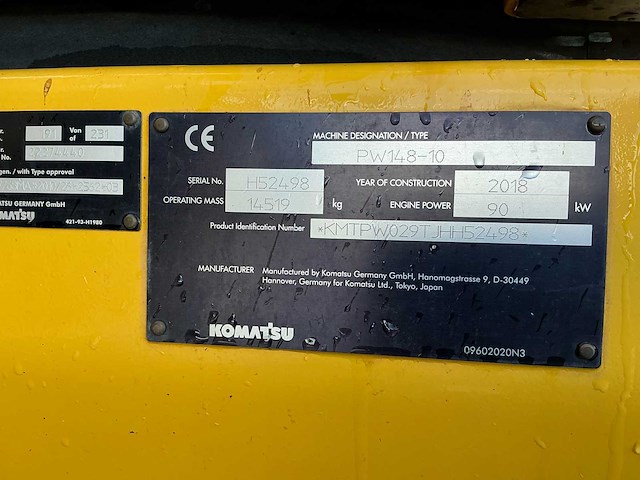 2018 komatsu pw148-10 banden graafmachine - afbeelding 33 van  40