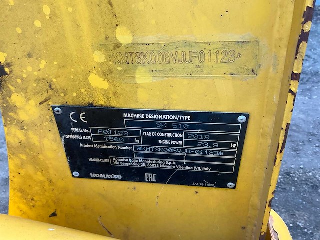2018 komatsu sk510 schranklader - afbeelding 8 van  10