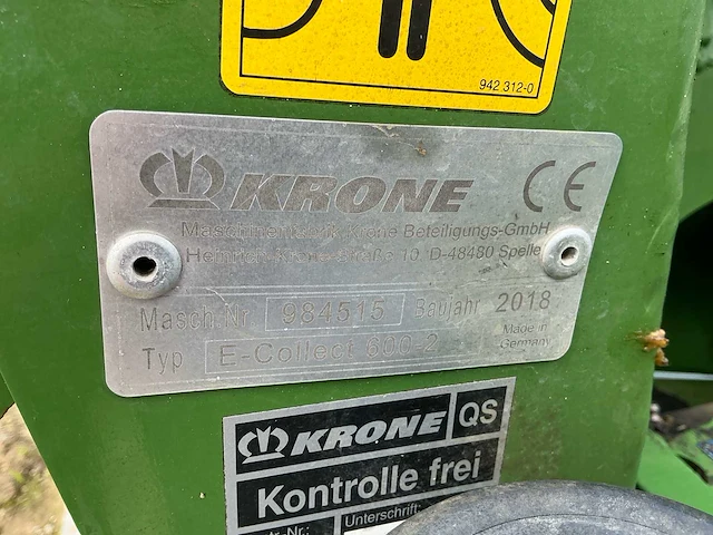 2018 krone easycollect 600-2 fp maïsvoorzetstuk – 6 m – gewasdetectie - afbeelding 18 van  25