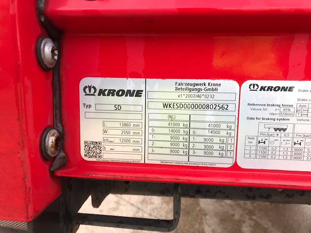 2018 krone sd oplegger - afbeelding 11 van  30