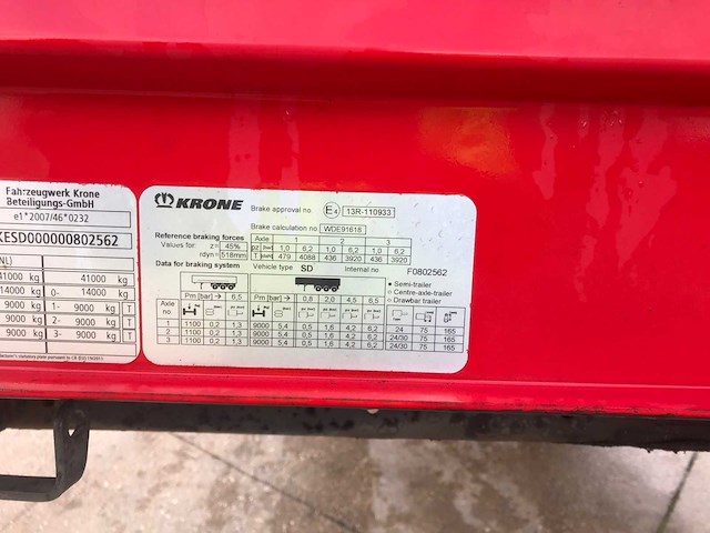 2018 krone sd oplegger - afbeelding 13 van  30