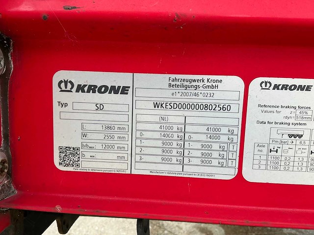 2018 krone sd oplegger - afbeelding 6 van  25