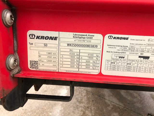 2018 krone sd oplegger - afbeelding 13 van  31
