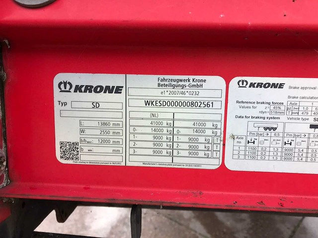 2018 krone sd oplegger - afbeelding 16 van  33