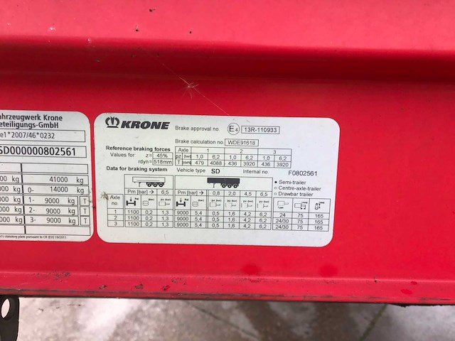 2018 krone sd oplegger - afbeelding 17 van  33
