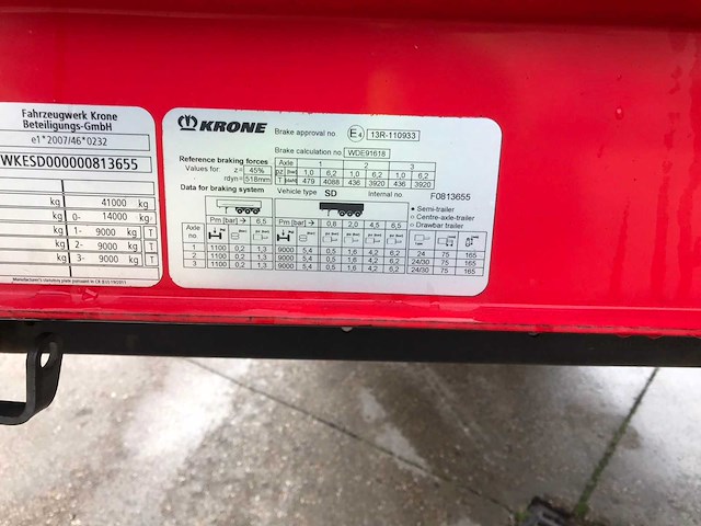 2018 krone sd oplegger - afbeelding 11 van  29