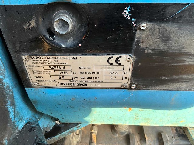 2018 kubota kx016-4 minigraafmachine - afbeelding 24 van  30
