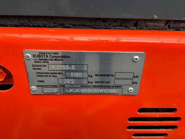 2018 kubota kx155-5 midigraafmachine - afbeelding 32 van  32