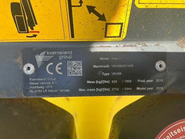 2018 kverneland ixter a12 veldspuit met fronttank - afbeelding 7 van  13