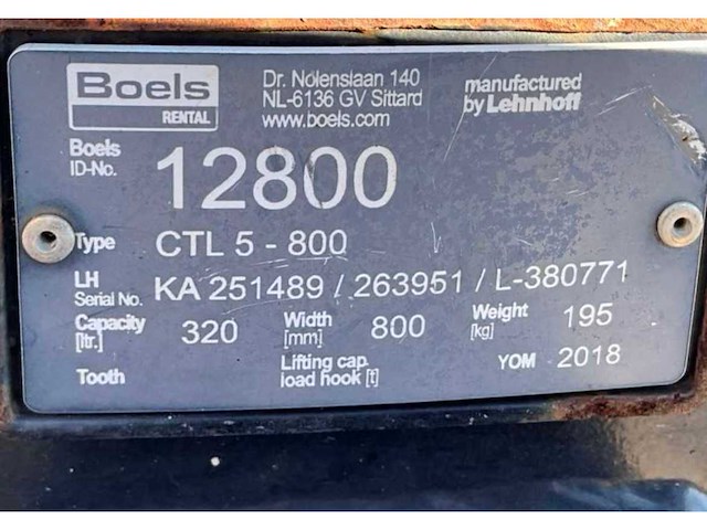 2018 lehnhoff ctl-5-800 graafbak - afbeelding 6 van  6