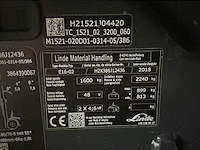 2018 linde e16-02 vorkheftruck - afbeelding 8 van  8