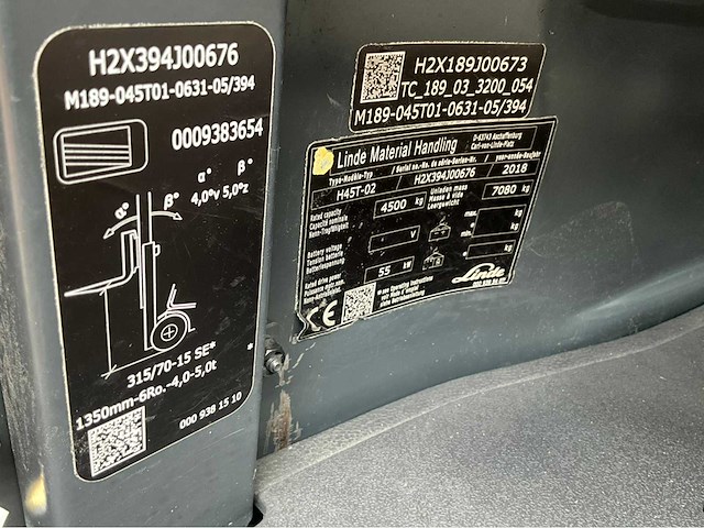 2018 linde h45t-02 4500kg lepelversteller vorkheftruck - afbeelding 10 van  17