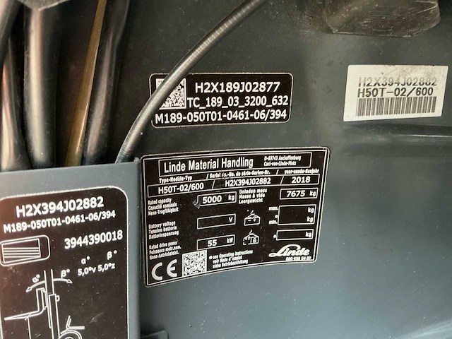 2018 linde h50t-02/600 vorkheftruck - afbeelding 27 van  44
