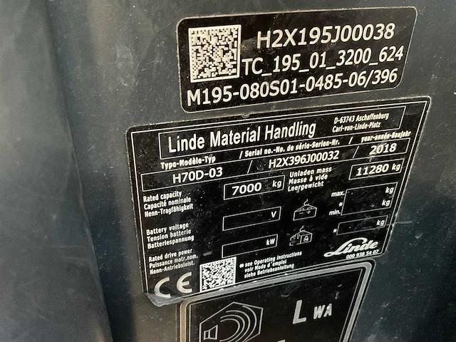 2018 linde h70d forklift trucks - afbeelding 11 van  19