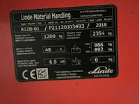 2018 linde r12b-01 reach truck - afbeelding 2 van  10