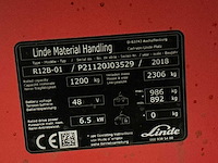 2018 linde r12b-01 reach truck - afbeelding 3 van  11