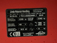 2018 linde r12b-01 reach truck - afbeelding 2 van  9