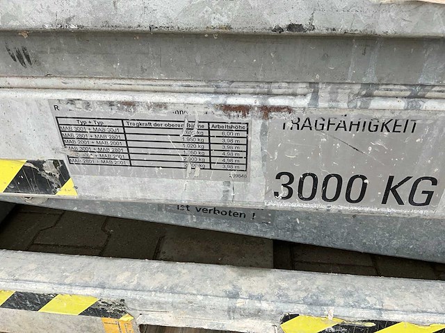 2018 lissmac mab 2801 schaarheftafel / werkplatform - afbeelding 4 van  13