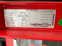 2018 logitrans lfm 1002/920 hydraulische handpalletstapelaar - afbeelding 5 van  5