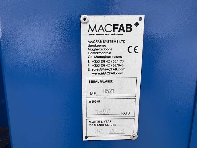 2018 macfab mf550 afvalpers - afbeelding 6 van  18