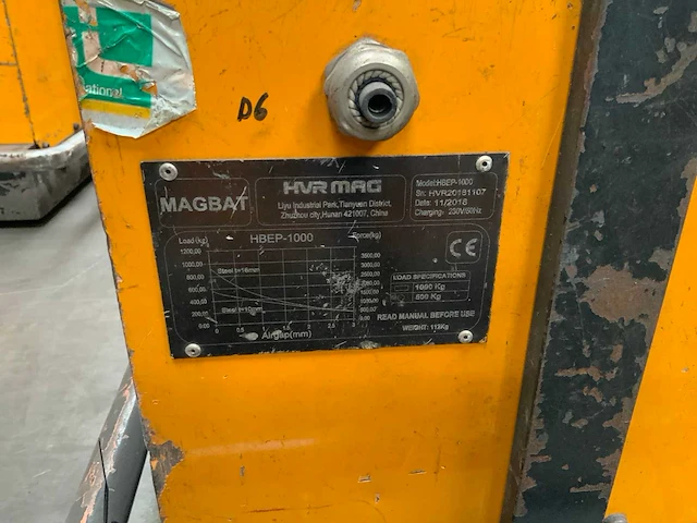 2018 magbat europe hbep-1000 electro hefmagneet - afbeelding 5 van  5