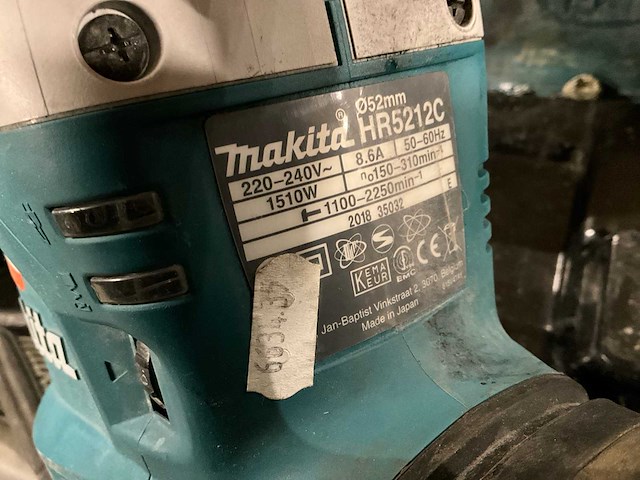 2018 makita hr5212c boorhamer - afbeelding 3 van  3