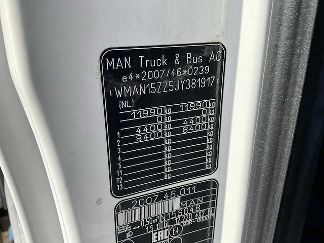 2018 man tgl 12.200 vrachtwagen 38-blj-4 - afbeelding 6 van  20